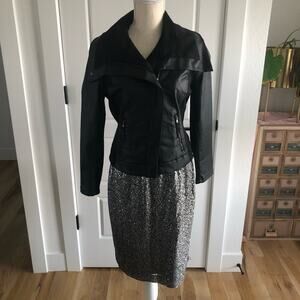 Cremieux Holiday Glam Siver Sequin Skirt - S